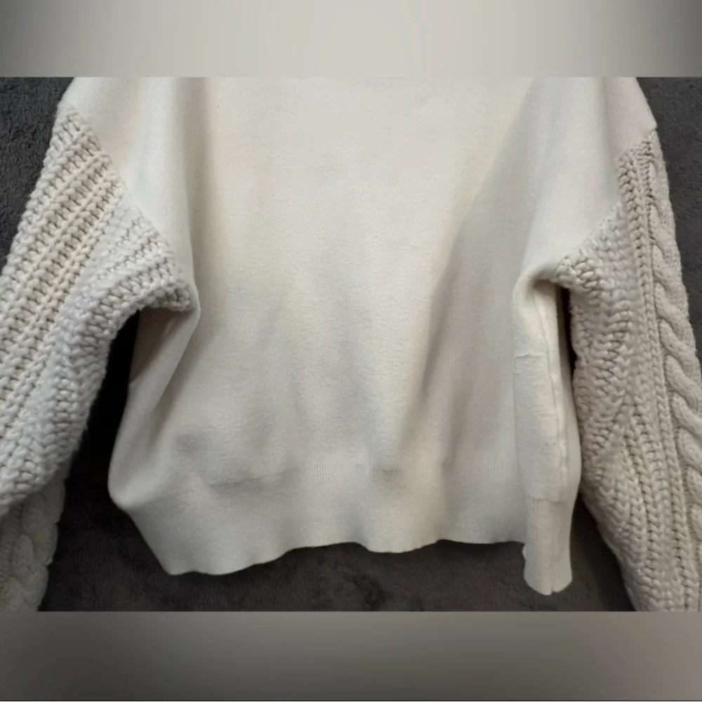 ZARA Knitted Sweater Woman’s Size Small Ivory Oversized Wool Soft Cottagecore - Picture 13 of 15
